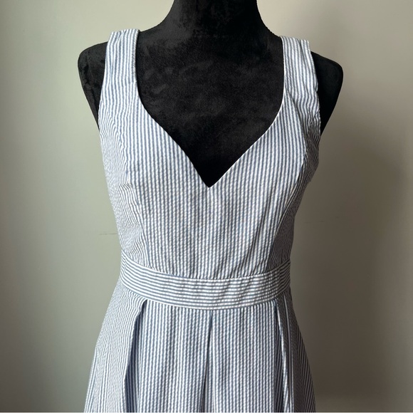 B Darlin Blue & White Pleated A-Line Sundress - Size 9/10 - Picture 11 of 15